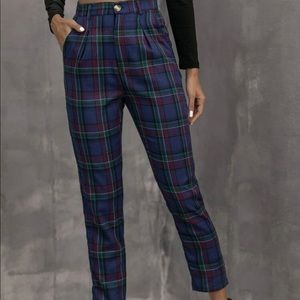Blue Plaid Pants